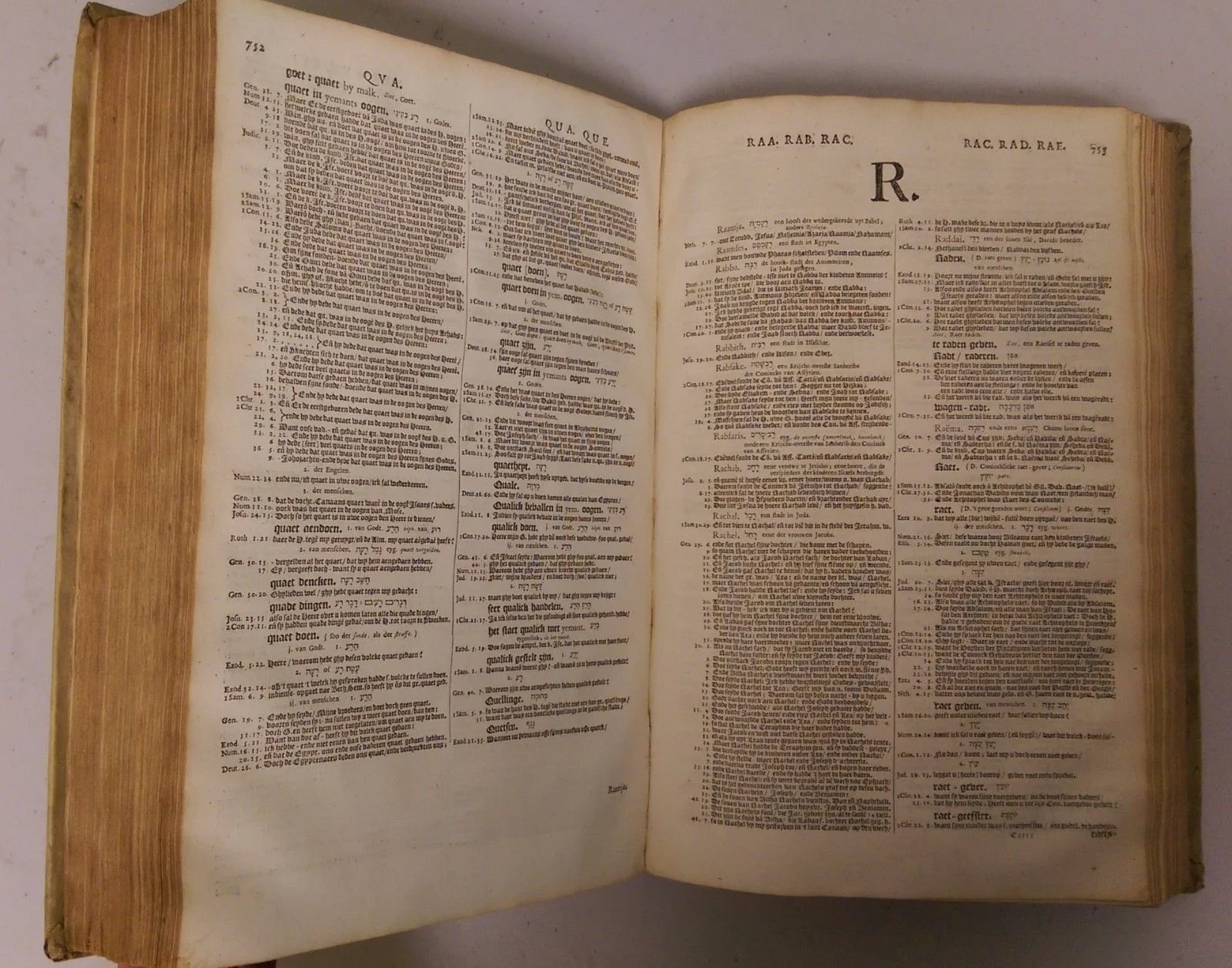 1672 Dutch Concordance - Abraham Trommius - Signed - 3 Vols. in